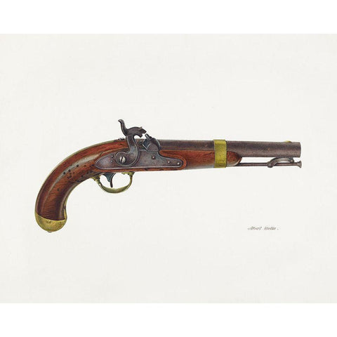 Pistol 1941 Gold Ornate Wood Framed Art Print with Double Matting by Rudin, Albert