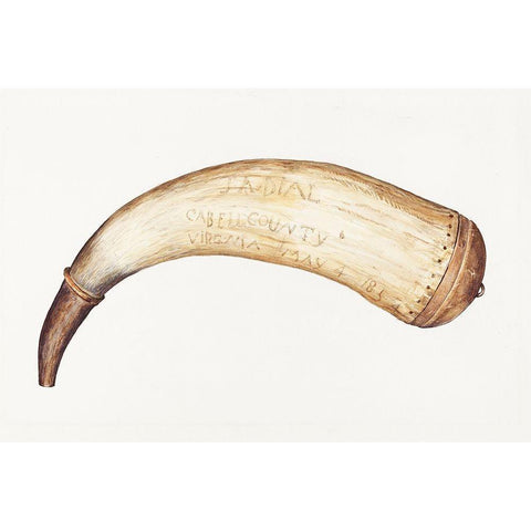 Powder Horn 1938 White Modern Wood Framed Art Print by Rosenbaum Howell