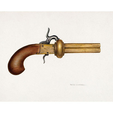 Revolver 1935 White Modern Wood Framed Art Print by Campbell-Gerke, Rose