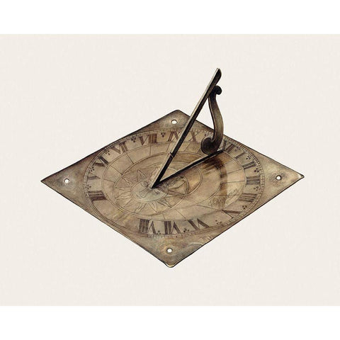 Sun Dial 1938 Black Modern Wood Framed Art Print with Double Matting by Chomyk, Michael