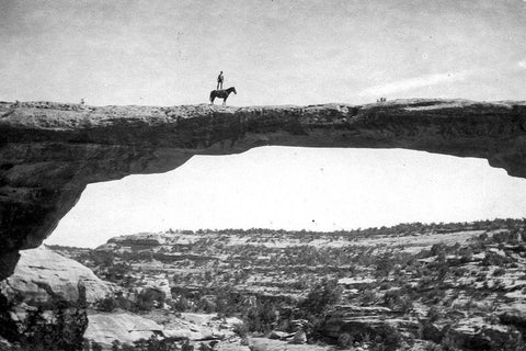 Natural Bridges National Monument White Modern Wood Framed Art Print with Double Matting by Vintage Photography