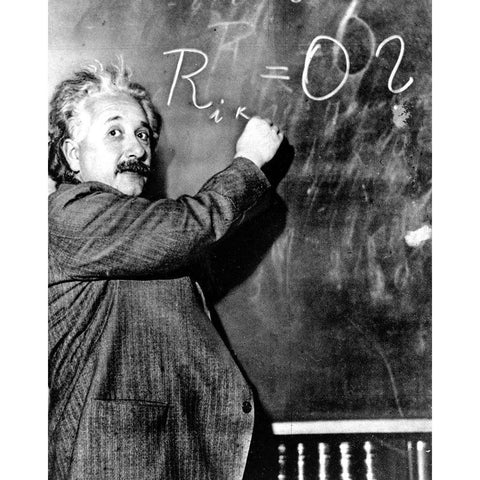 Albert Einstein Pasadena 1931 White Modern Wood Framed Art Print by Vintage Photography