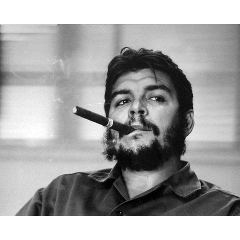 Che Guevera 1963 White Modern Wood Framed Art Print by Vintage Photography