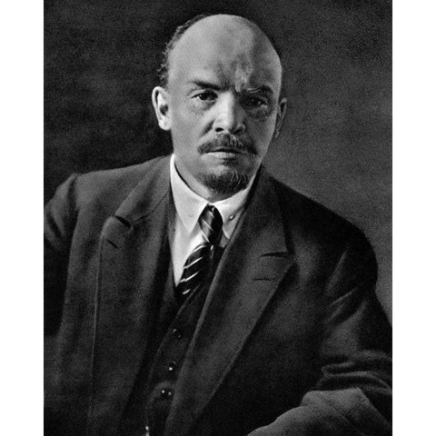 Lenin 1920 Gold Ornate Wood Framed Art Print with Double Matting by Vintage Photography