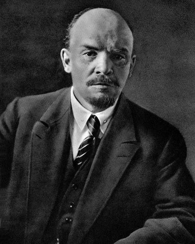 Lenin 1920 White Modern Wood Framed Art Print with Double Matting by Vintage Photography