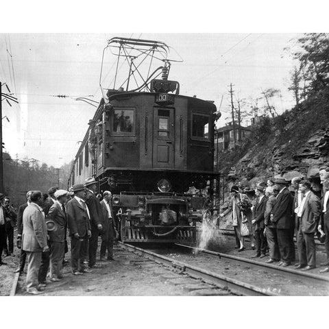 The Virginian Railway Alco-Westinghouse 1925 Black Modern Wood Framed Art Print with Double Matting by Vintage Photography