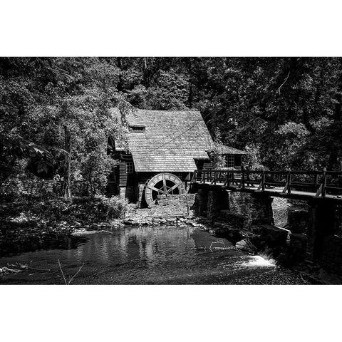 Alabama Water Mill White Modern Wood Framed Art Print by Alabama Picture Archive