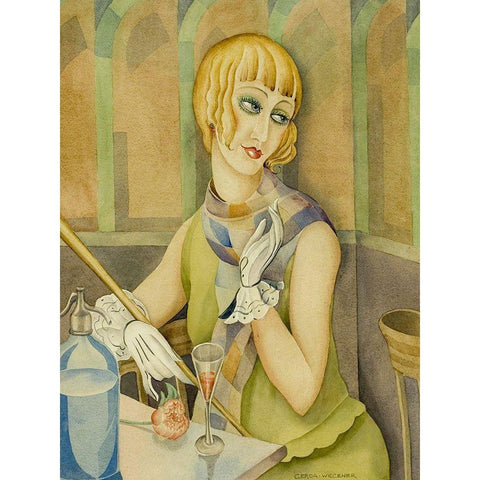 Lili Elbe White Modern Wood Framed Art Print by Wegener, Gerda