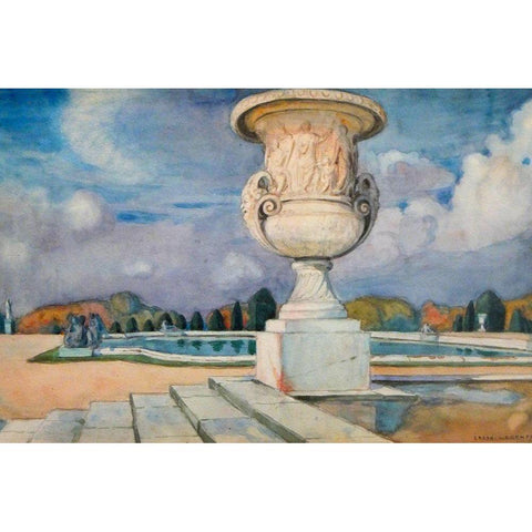 The Vase of Peace Versailles Black Modern Wood Framed Art Print with Double Matting by Wegener, Gerda