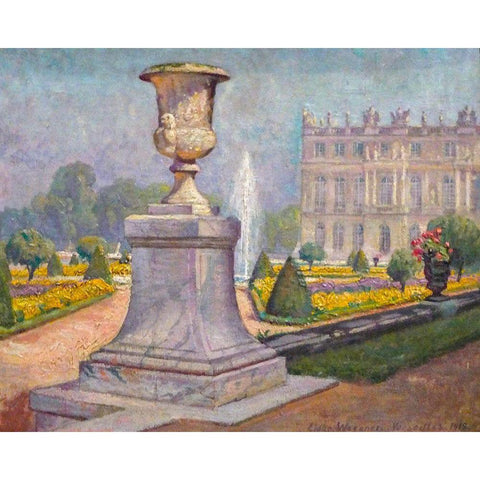 View of Versailles Black Modern Wood Framed Art Print with Double Matting by Wegener, Gerda