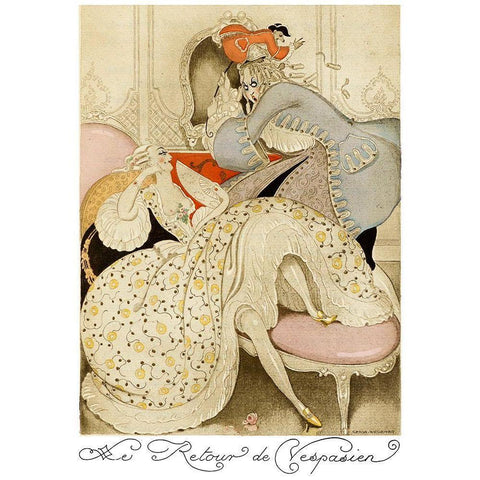 Sur talons rouges-contes image 047 White Modern Wood Framed Art Print by Wegener, Gerda