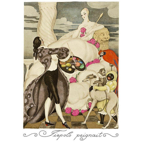 Sur talons rouges-contes image 067 Gold Ornate Wood Framed Art Print with Double Matting by Wegener, Gerda