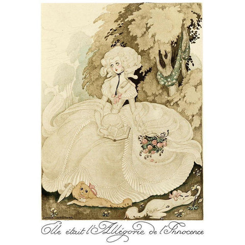 Sur talons rouges-contes image 139 White Modern Wood Framed Art Print by Wegener, Gerda