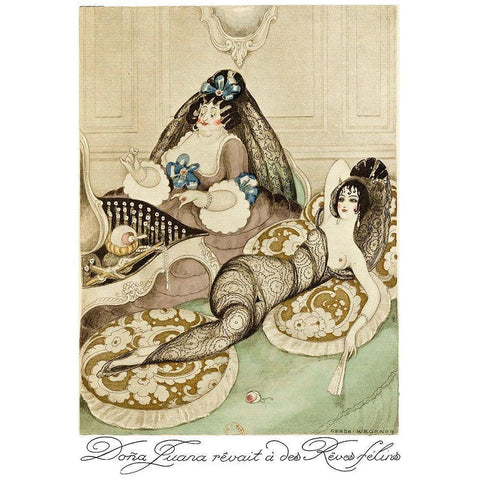 Sur talons rouges-contes image 157 Black Modern Wood Framed Art Print with Double Matting by Wegener, Gerda