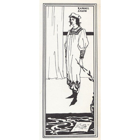 Raphael Sanzio 1905 Black Modern Wood Framed Art Print with Double Matting by Beardsley, Aubrey