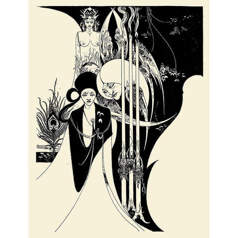 Of a Neophyte 2 Black Modern Wood Framed Art Print with Double Matting by Beardsley, Aubrey