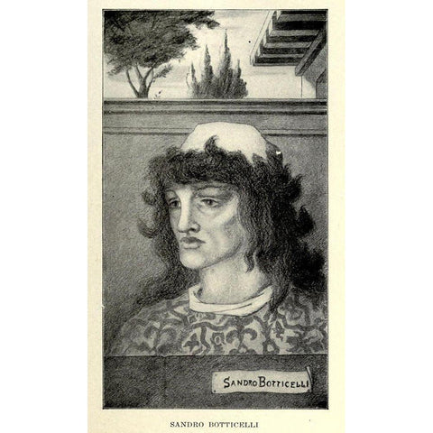 Sandro Botticelli 1918 Black Modern Wood Framed Art Print with Double Matting by Beardsley, Aubrey