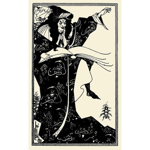 Virgilius 1899 Black Modern Wood Framed Art Print with Double Matting by Beardsley, Aubrey