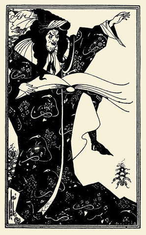 Virgilius 1899 Black Ornate Wood Framed Art Print with Double Matting by Beardsley, Aubrey