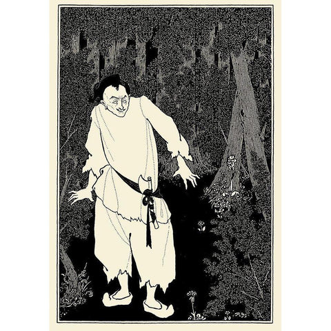 Forty Thieves Alibaba White Modern Wood Framed Art Print by Beardsley, Aubrey