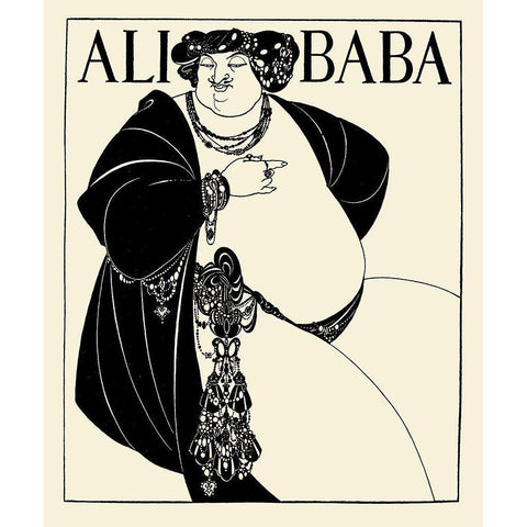 Forty Thieves cover Black Modern Wood Framed Art Print with Double Matting by Beardsley, Aubrey