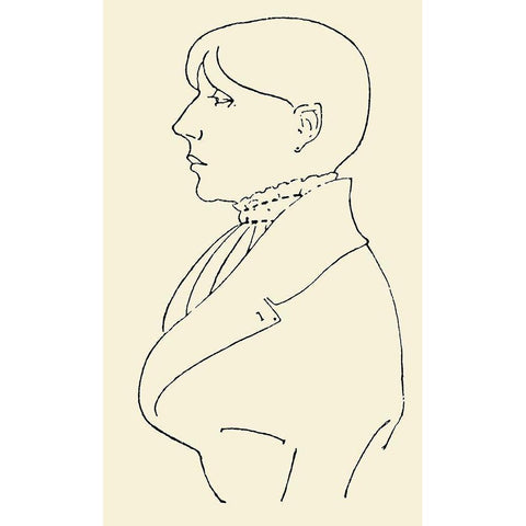 Self-portrait White Modern Wood Framed Art Print by Beardsley, Aubrey