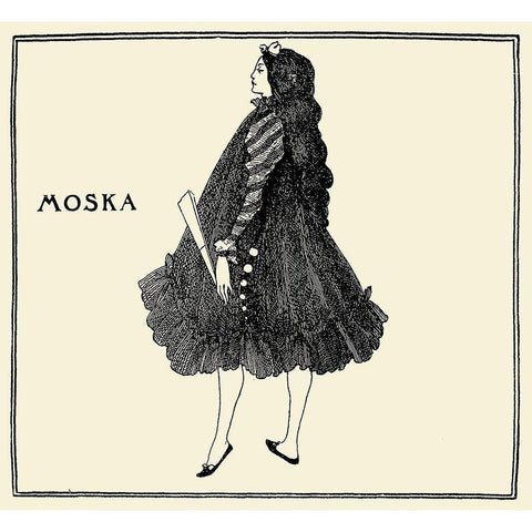 The Moska White Modern Wood Framed Art Print by Beardsley, Aubrey