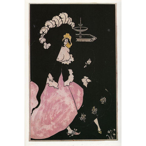 Messalina returning home Black Modern Wood Framed Art Print with Double Matting by Beardsley, Aubrey