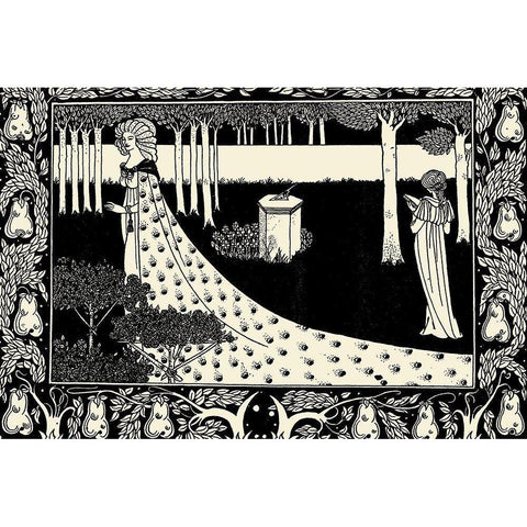 Morte DArthur 1893 - La Beale Isoud Black Modern Wood Framed Art Print with Double Matting by Beardsley, Aubrey