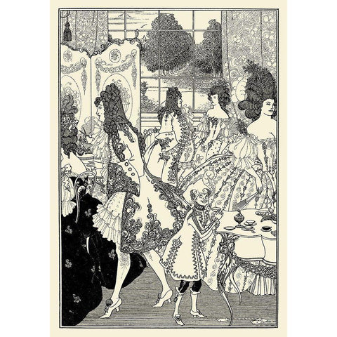 Rape of the Lock 1896 - Rape of the Lock Black Modern Wood Framed Art Print with Double Matting by Beardsley, Aubrey