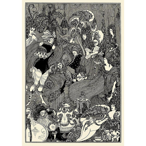 Rape of the Lock 1896 - The Cave of Spleen White Modern Wood Framed Art Print by Beardsley, Aubrey