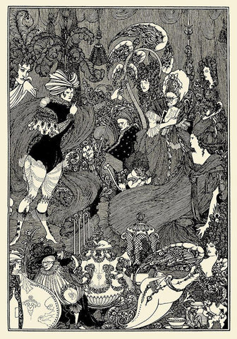 Rape of the Lock 1896 - The Cave of Spleen Black Ornate Wood Framed Art Print with Double Matting by Beardsley, Aubrey