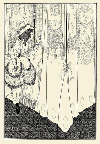 Rape of the Lock 1896 - The Dream Black Ornate Wood Framed Art Print with Double Matting by Beardsley, Aubrey