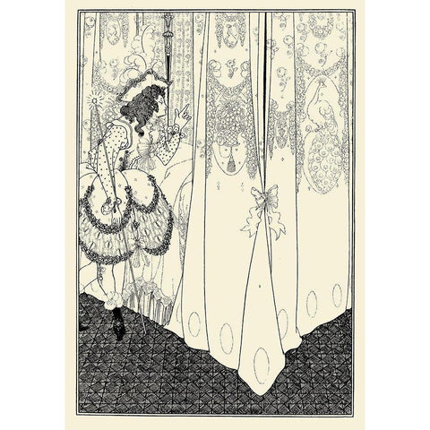 Rape of the Lock 1896 - The Dream Black Modern Wood Framed Art Print with Double Matting by Beardsley, Aubrey