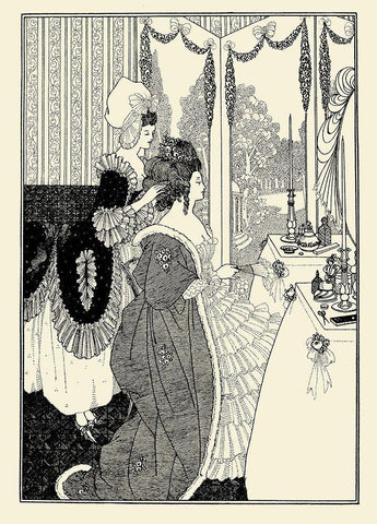 Rape of the Lock 1896 - The Toilet Black Ornate Wood Framed Art Print with Double Matting by Beardsley, Aubrey