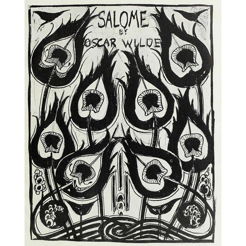 Salome 1894 - Cover design Gold Ornate Wood Framed Art Print with Double Matting by Beardsley, Aubrey