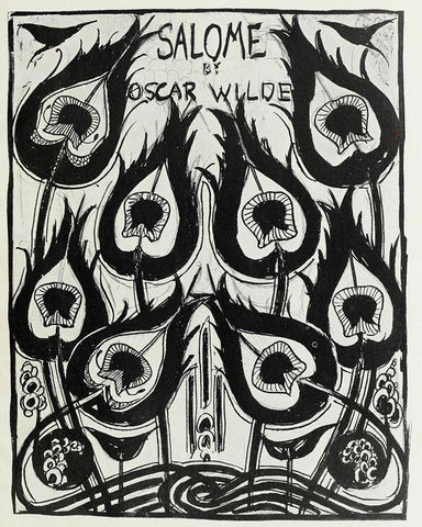 Salome 1894 - Cover design Black Ornate Wood Framed Art Print with Double Matting by Beardsley, Aubrey