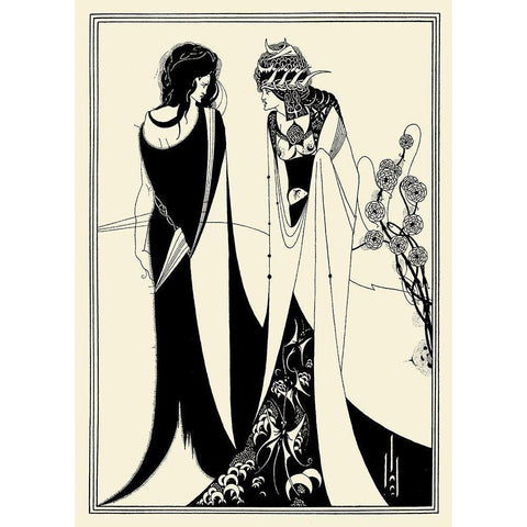 Salome 1894 - John and Salome White Modern Wood Framed Art Print by Beardsley, Aubrey