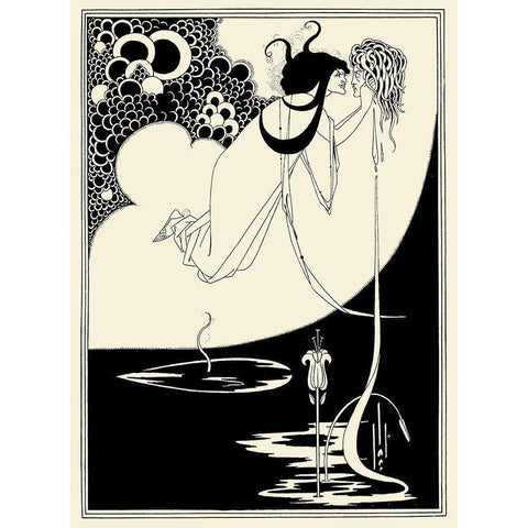 Salome 1894 - The Climax Gold Ornate Wood Framed Art Print with Double Matting by Beardsley, Aubrey