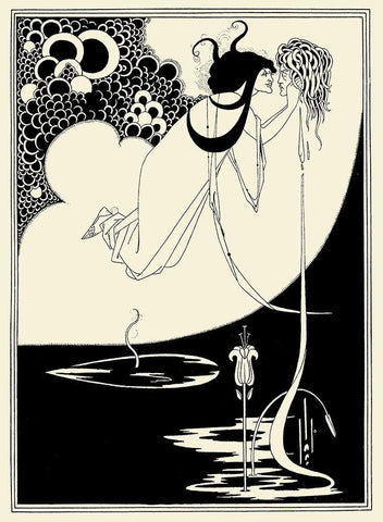 Salome 1894 - The Climax Black Ornate Wood Framed Art Print with Double Matting by Beardsley, Aubrey