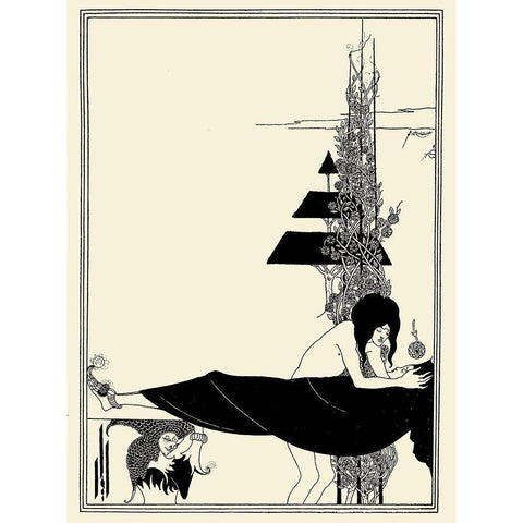 Salome 1894 - The Platonic lament Gold Ornate Wood Framed Art Print with Double Matting by Beardsley, Aubrey