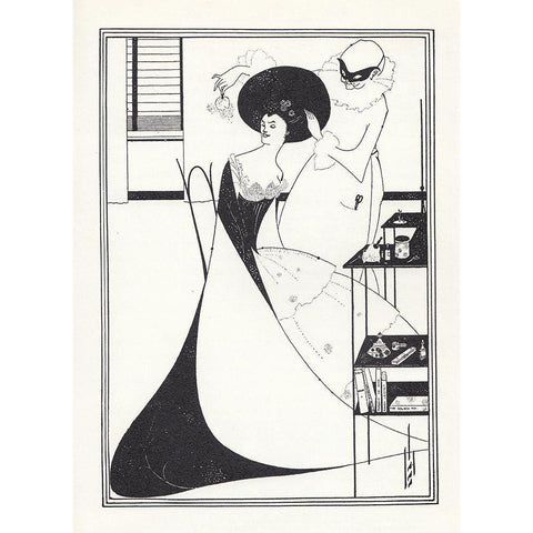 Salome 1894 - The Toilette of Salome White Modern Wood Framed Art Print by Beardsley, Aubrey