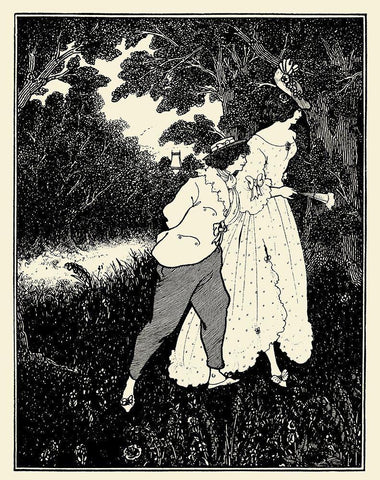 Savoy 1896 Vol.1 - The Three Musicians White Modern Wood Framed Art Print with Double Matting by Beardsley, Aubrey