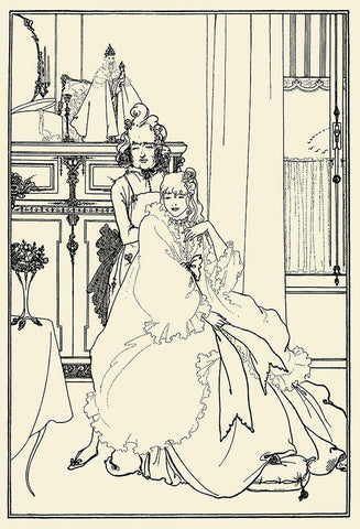 Savoy 1896 Vol.3 - Ballad of a Barber White Modern Wood Framed Art Print with Double Matting by Beardsley, Aubrey