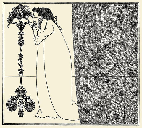 Savoy 1896 Vol.4 - Cover Design Black Ornate Wood Framed Art Print with Double Matting by Beardsley, Aubrey