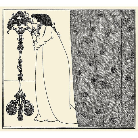 Savoy 1896 Vol.4 - Cover Design Black Modern Wood Framed Art Print with Double Matting by Beardsley, Aubrey