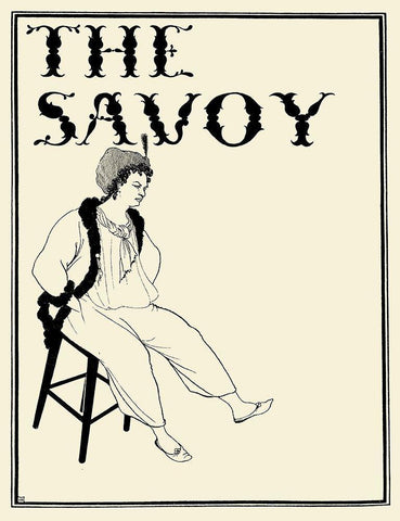 Savoy 1896 Vol.8 - Cover Design Black Ornate Wood Framed Art Print with Double Matting by Beardsley, Aubrey