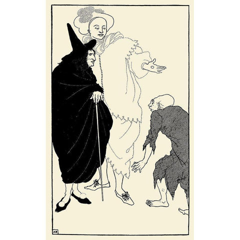 Savoy 1896 Vol.8 - Don Juan Black Modern Wood Framed Art Print with Double Matting by Beardsley, Aubrey