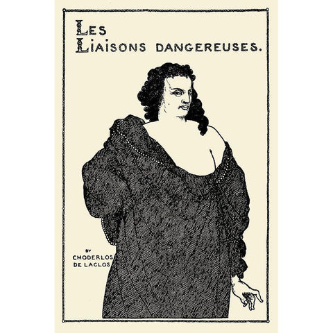 Savoy 1896 Vol.8 - Les Liaisons Dangereuses White Modern Wood Framed Art Print by Beardsley, Aubrey