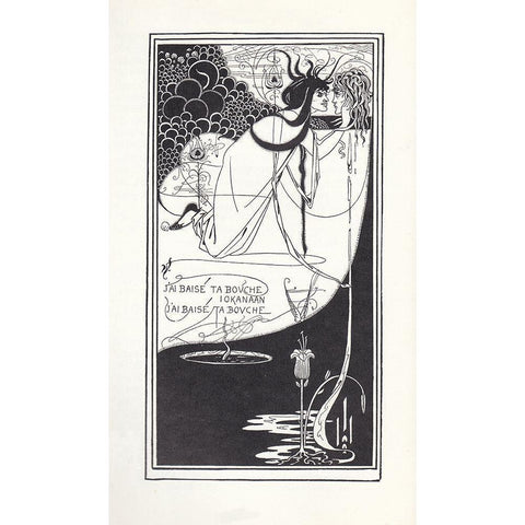 Salome - I have kissed thy mouth Black Modern Wood Framed Art Print with Double Matting by Beardsley, Aubrey